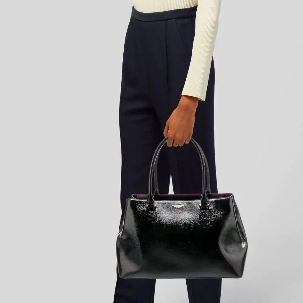 โ๏ธ๐ฅKate SpadeโBlack Bixby Place Elena Patent Leather Satchel Purse